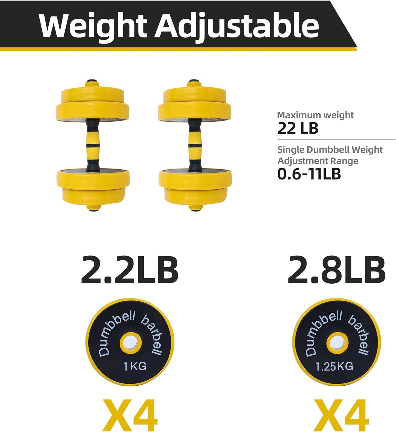 Professional Weights Set: 3-in-1 Adjustable Dumbbells, Kettlebells, and Barbell Weight Set (20-40-50-70LB) with Non-Slip Design for Versatile Use