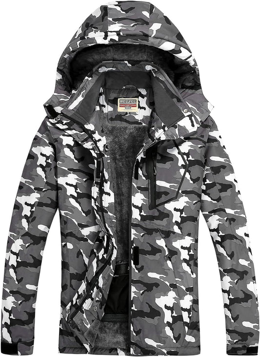 Women'S Waterproof Ski Jacket Warm Winter Coats Windproof Winter Jackets for Women Fleece Lined Windbreaker with Hood